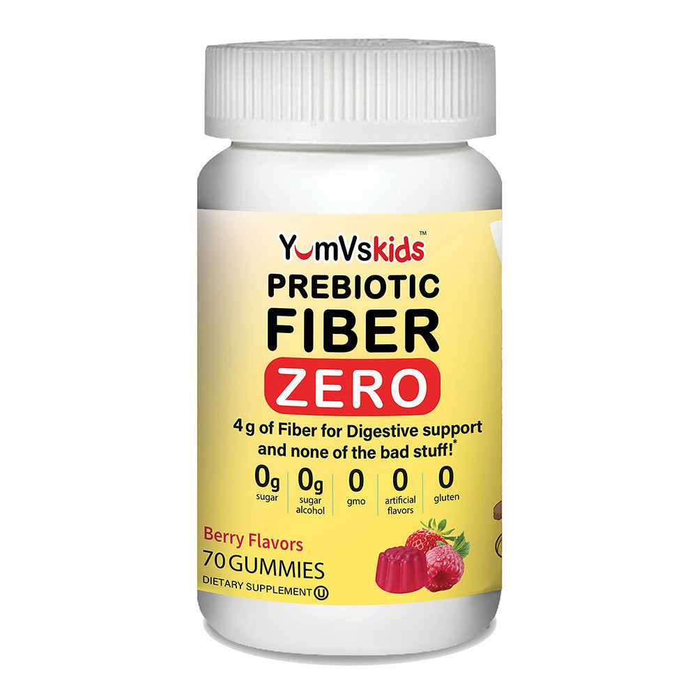 Yum-Vs Prebiotic Fiber Zero Gummies For Kids, Berry Flavors, 70 Ea